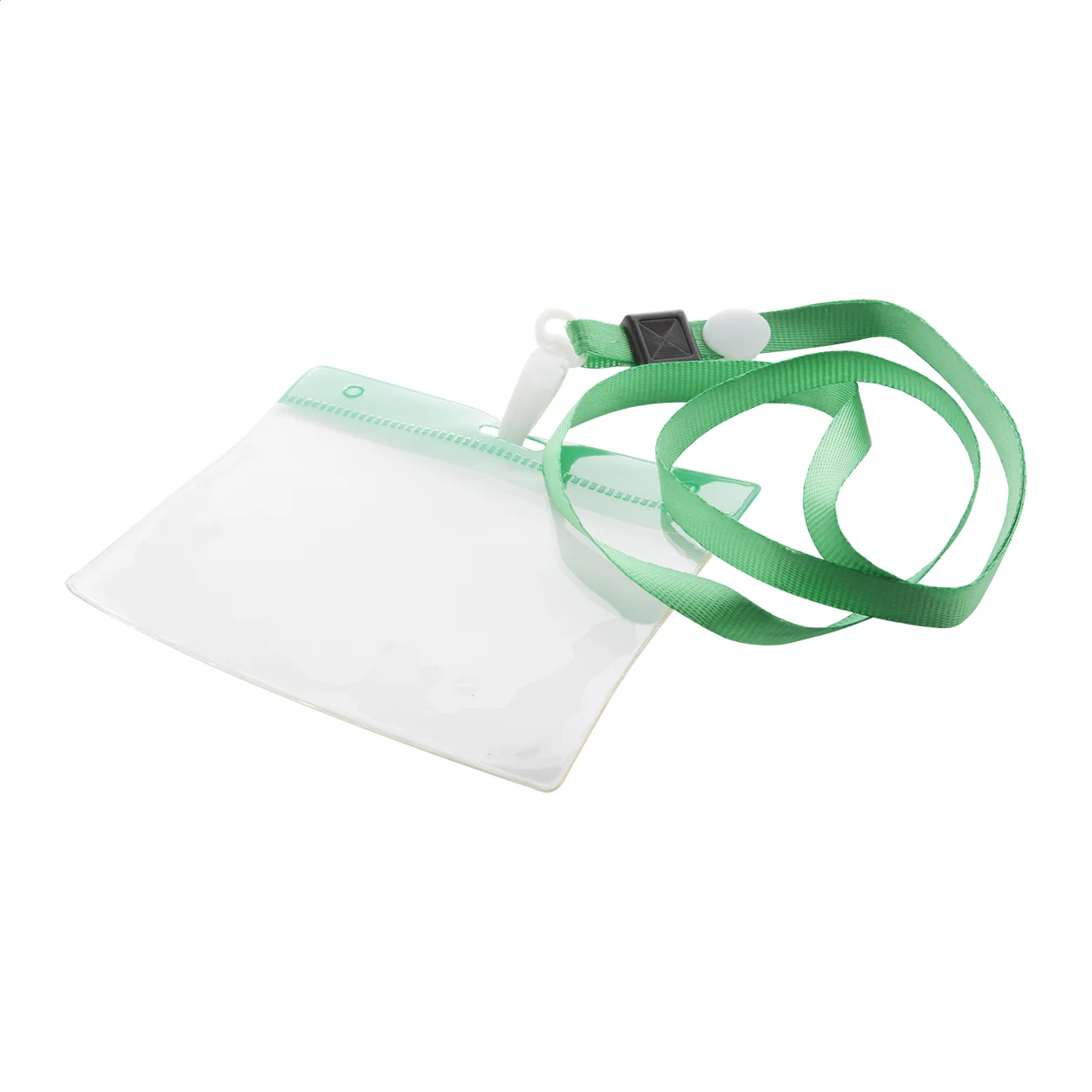Ausweishülle Ballek mit Lanyard, grün, transparent – Bild 2