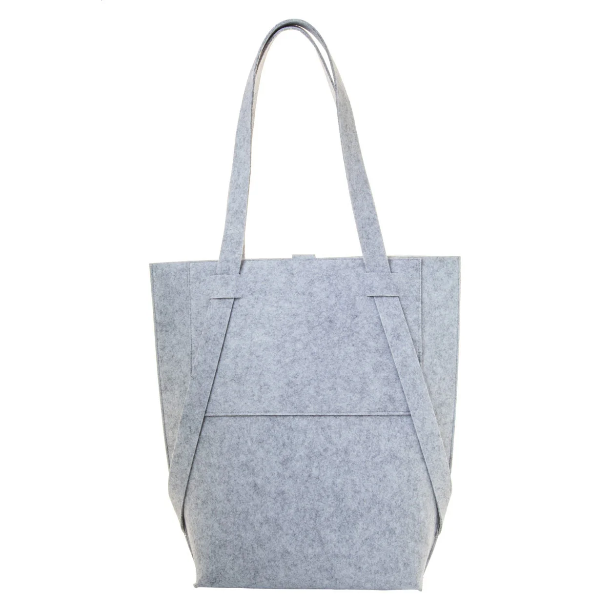 individuelle RPET Schultertasche CreaFelt Toteback, weiß, grau – Bild 3
