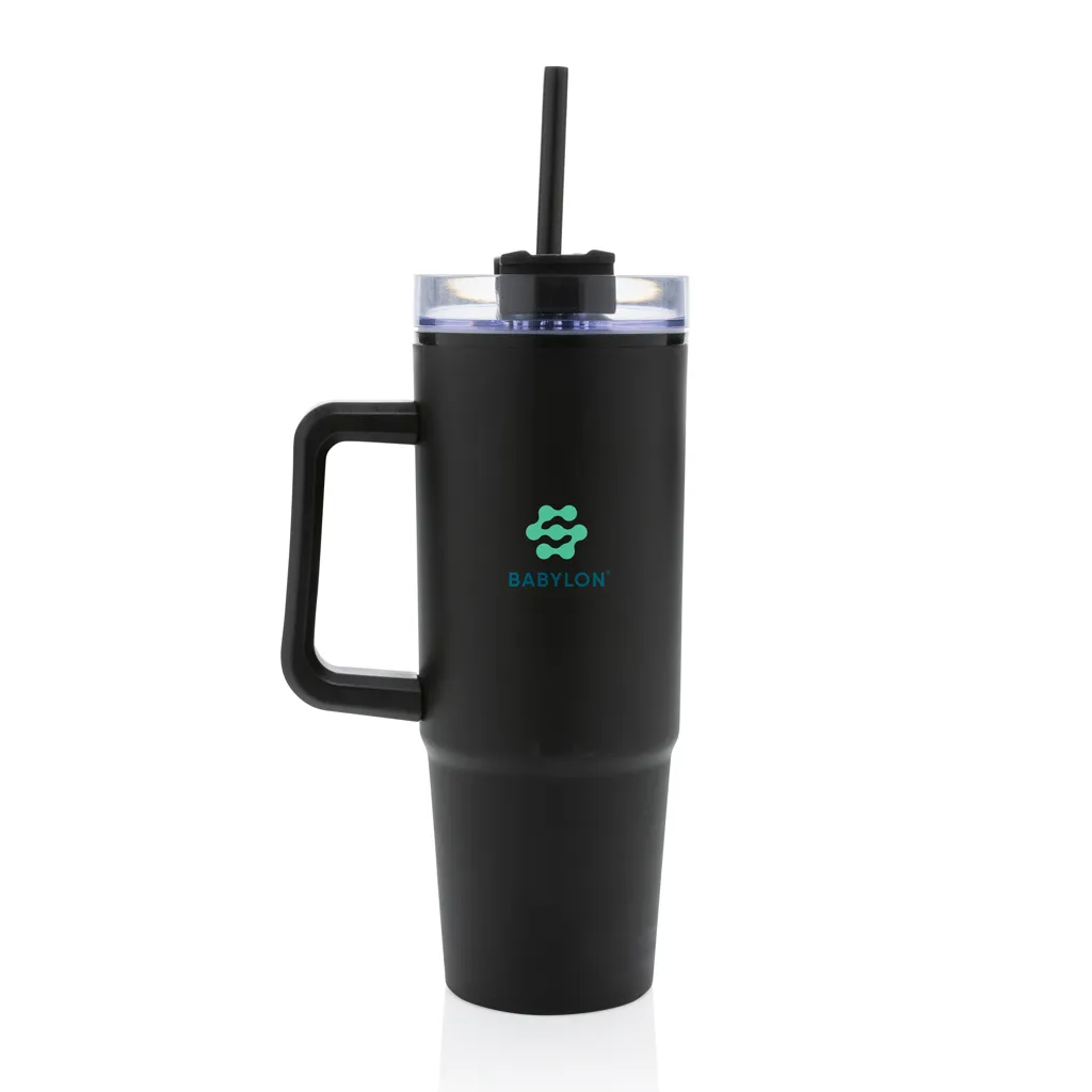 Tana Becher aus RCS recyceltem Kunststoff mit Griff 750ml, schwarz – Bild 2