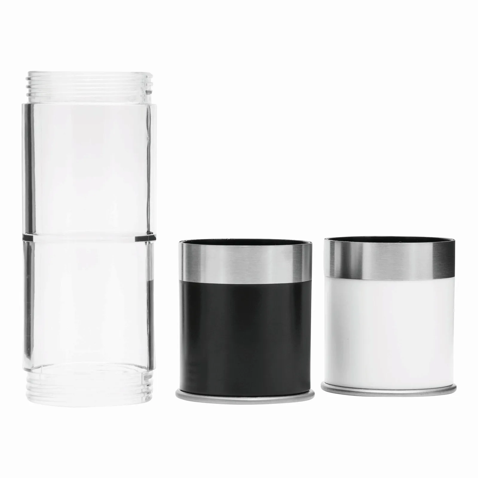 BOTH TOGETHER - Salz- und Pfeffermühle schwarz, silber, weiß, schwarz, silber – Bild 3
