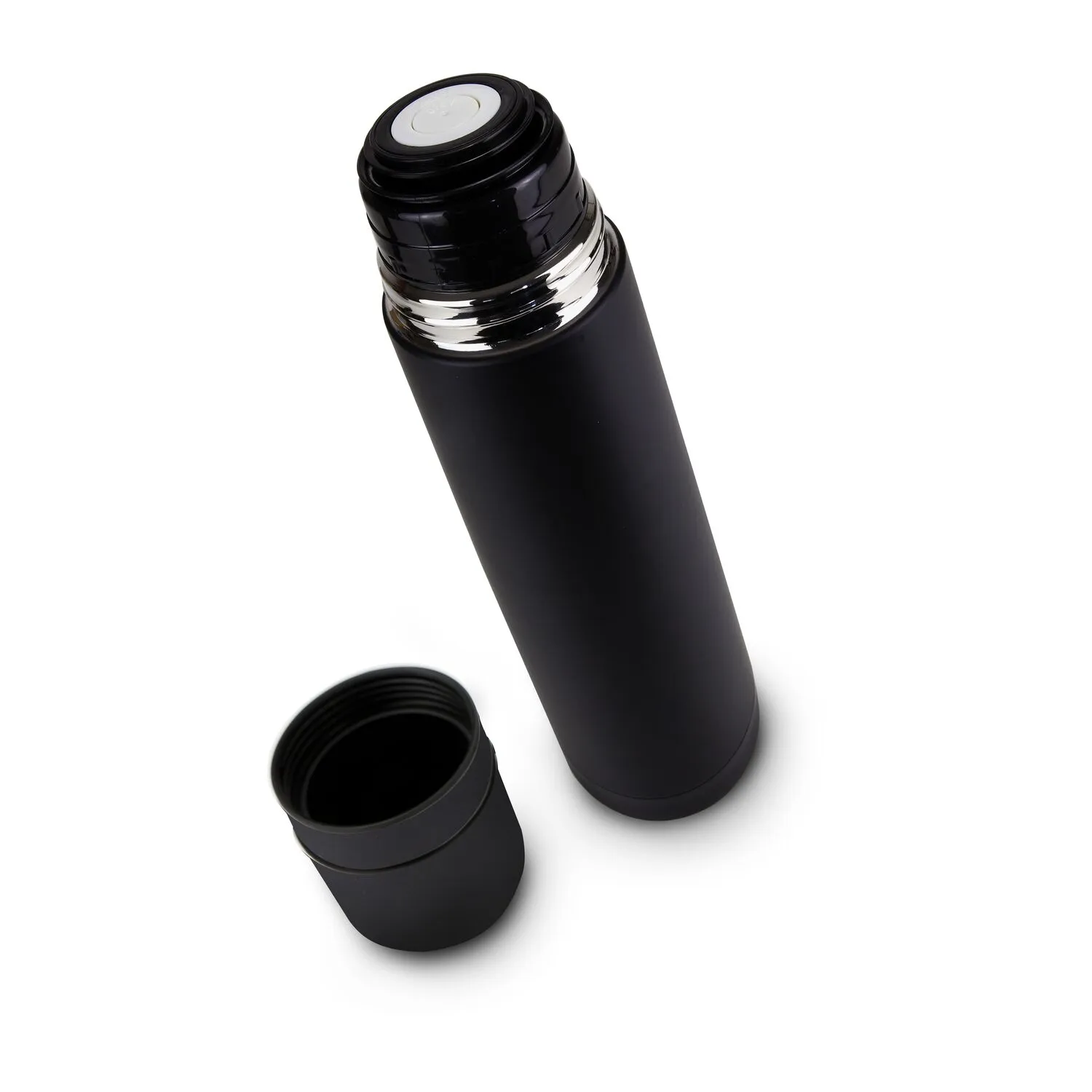 ROMINOX® Isolierkanne // Cup in Cup - mit 2 Deckeln - Schwarz matt, schwarz – Bild 2