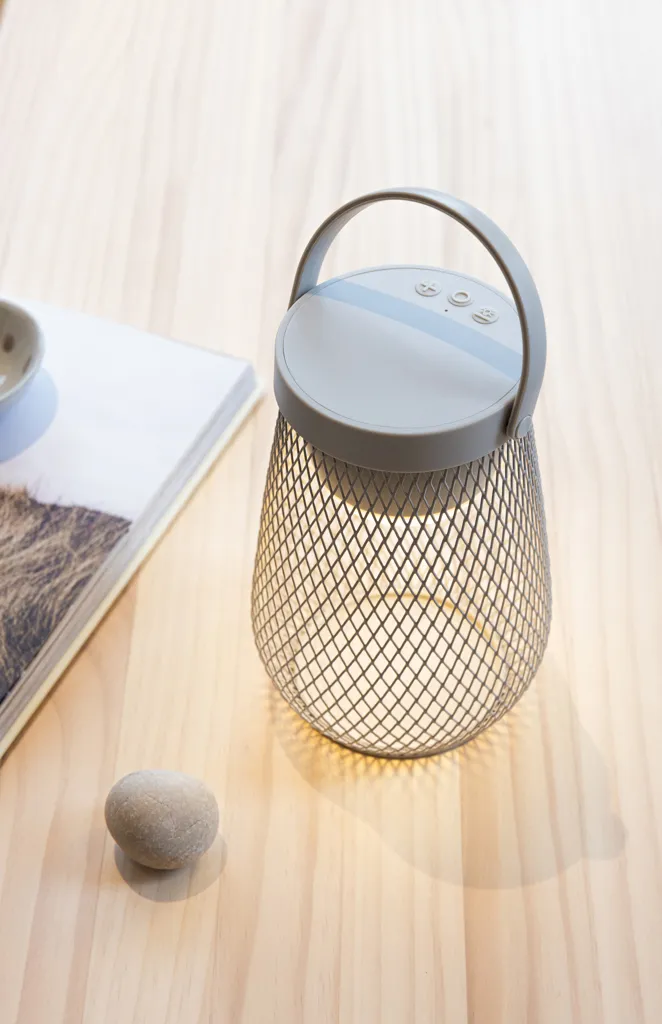 Aurora USB-Tischlampe aus RCS recyceltem ABS, grau – Bild 8