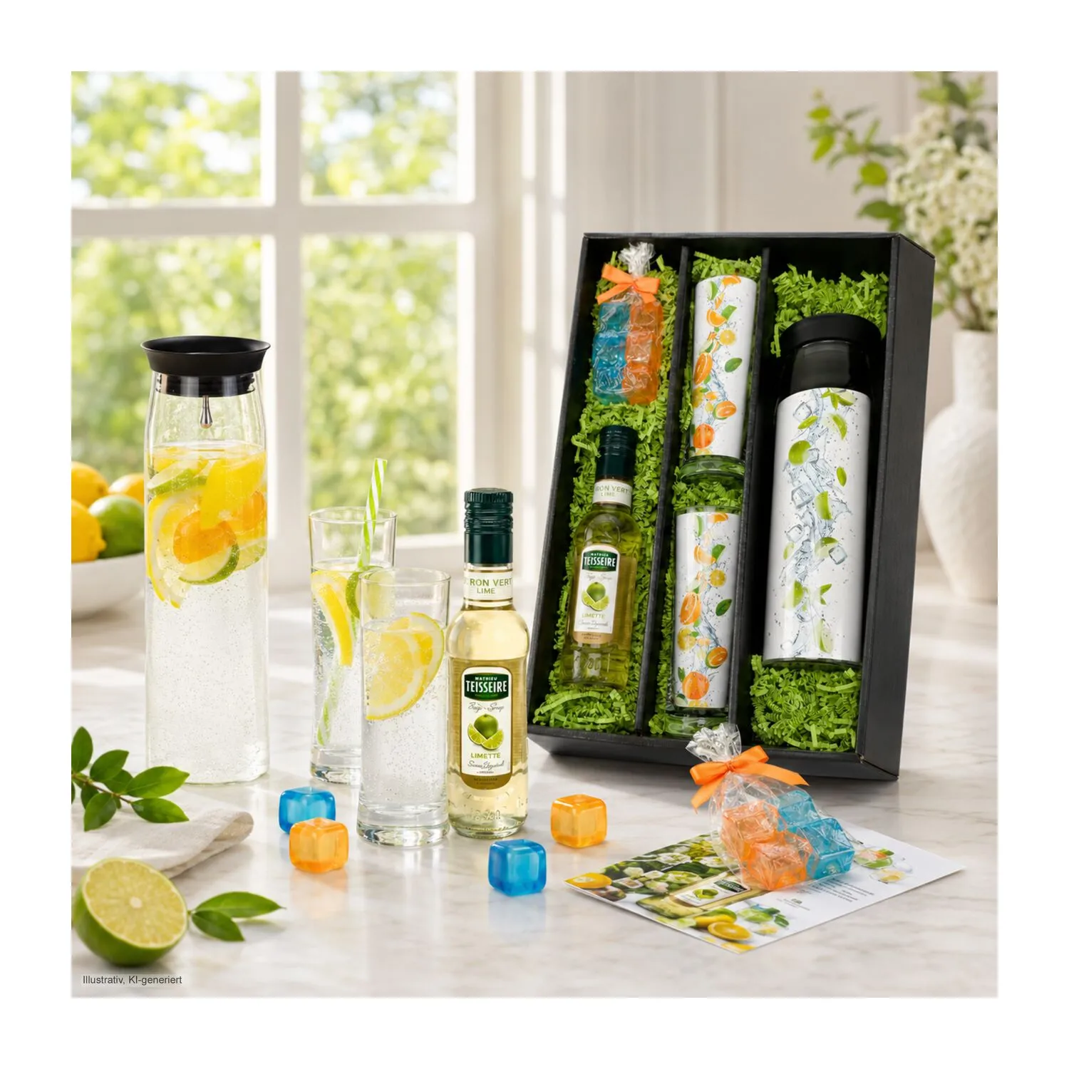 Geschenkset / Präsenteset: Karaffe Frisch & Fruchtig, grün – Bild 3
