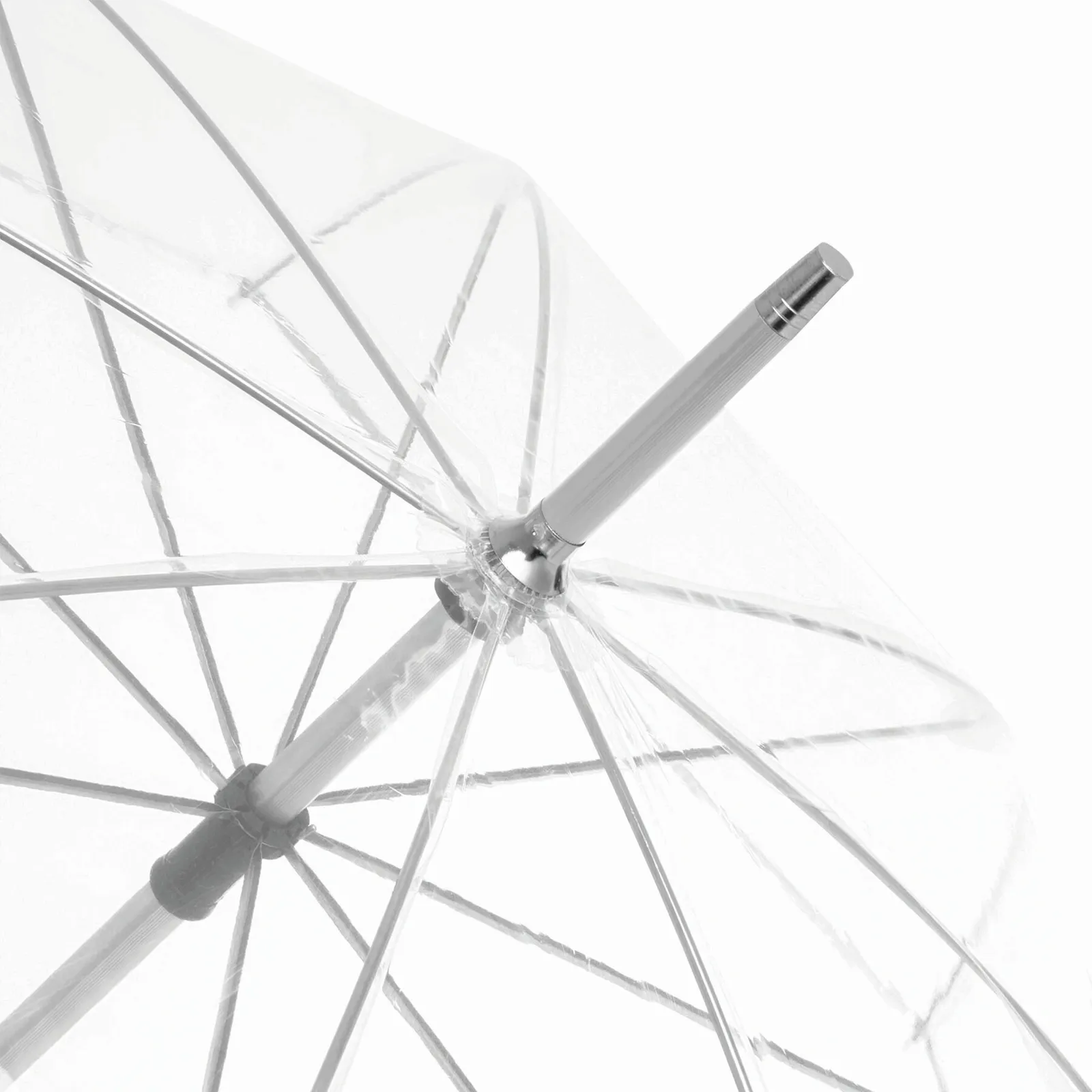 PANORAMIX Umbrella, Transparenter Aluminium-Stockschirm silber, transparent, silber, transparent – Bild 5
