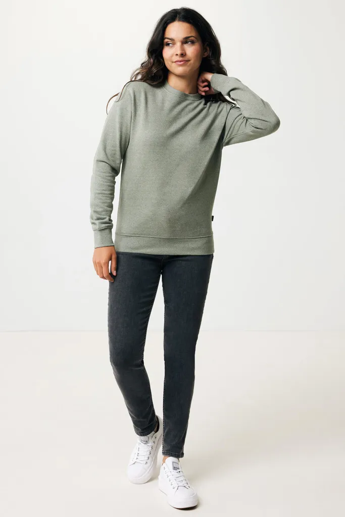IQONIQ Denali ungefärbt. Rundhals-Sweater aus recycelter BW, heather green – Bild 5