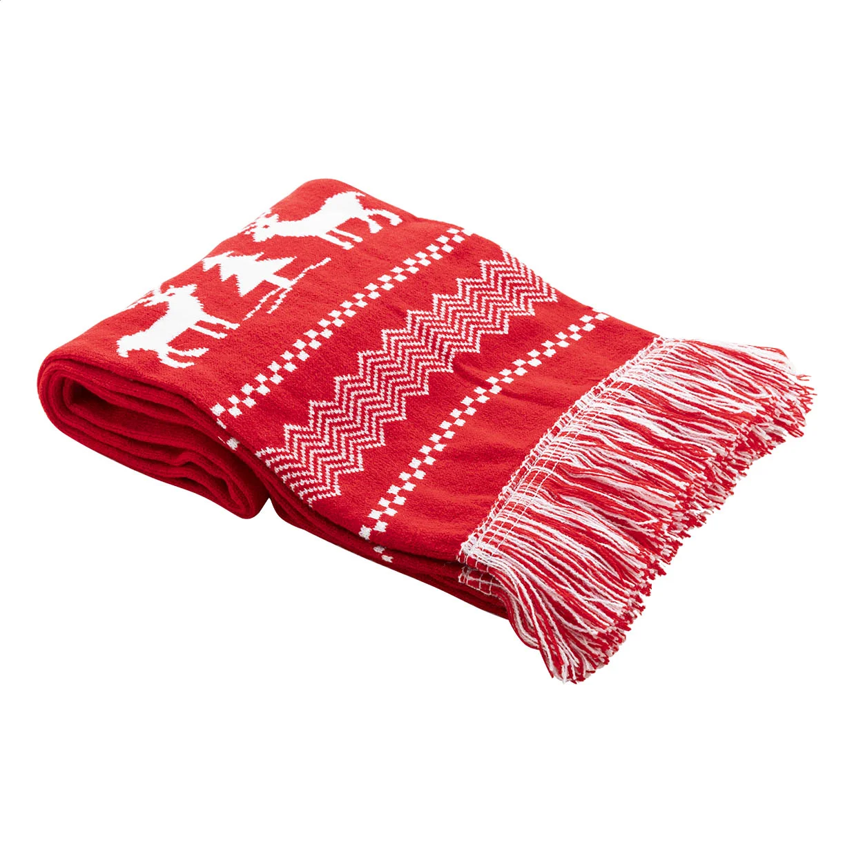 Weihnachts-Winterschal Skandihals, rot – Bild 4