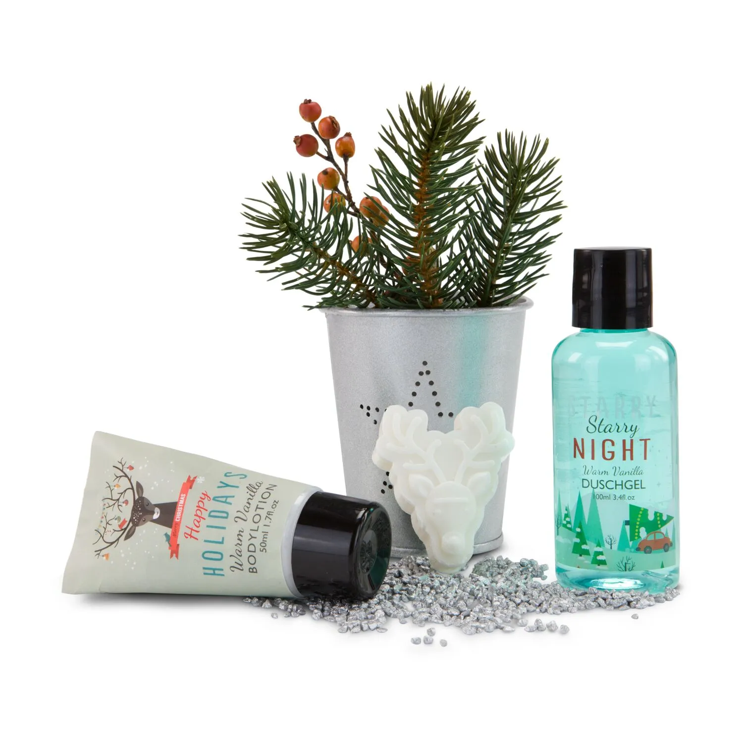 Wellness-Geschenkset: Happy Holidays, silber – Bild 2