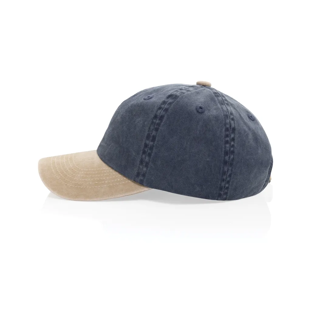 BEAU AWARE™ Two-Tone 6-Panel-Cap aus washed Cotton-Twill, navy blau – Bild 4