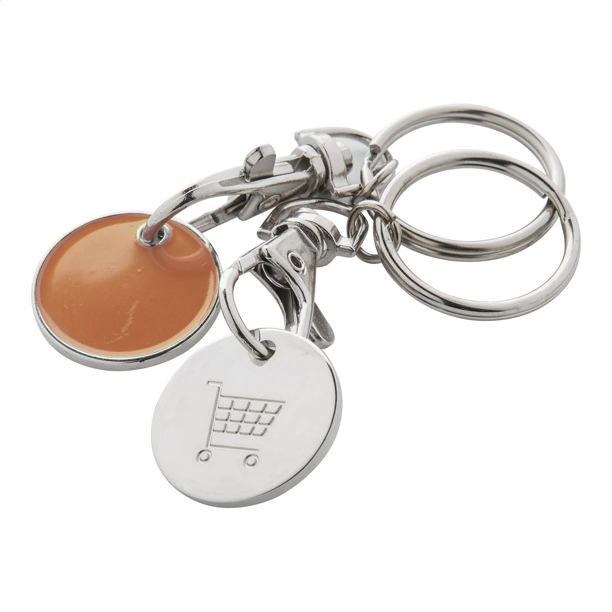 Schlüsselanhänger Eurocoin mit Einkaufswagen-Chip, orange – Bild 3