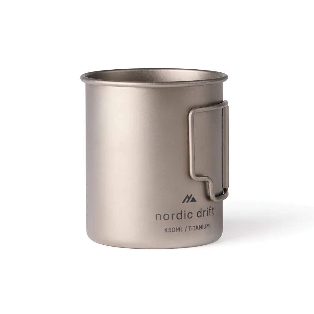 Nordic Drift Trail Ultraleichte Titan-Becher 450ml, silber – Bild 2