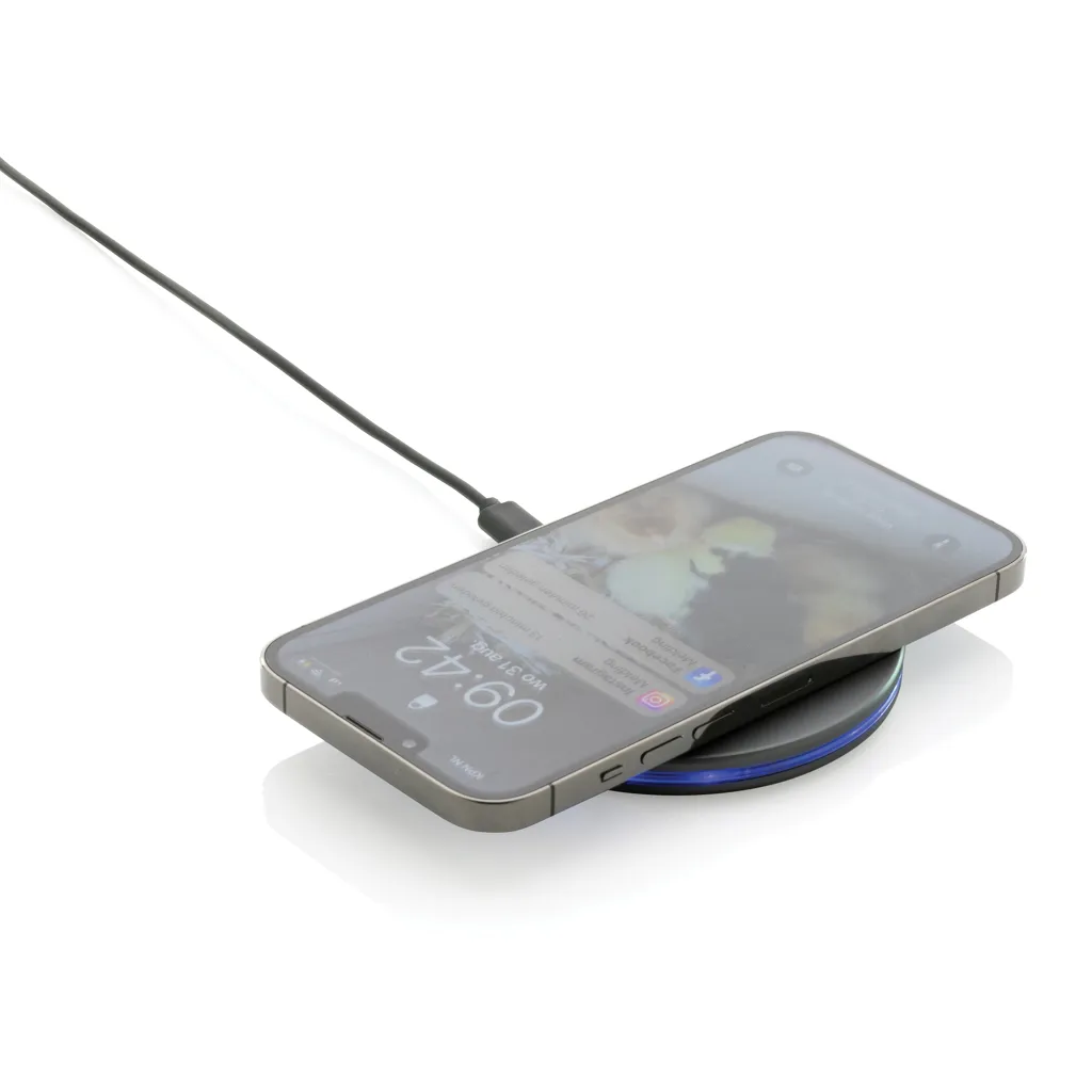 Terra 10W Wireless Charger aus RCS recyceltem Aluminium, grau – Bild 2