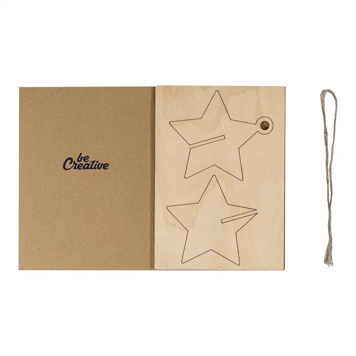 Weihnachtskarte FestiCard Kraft, Stern, natur – Bild 5