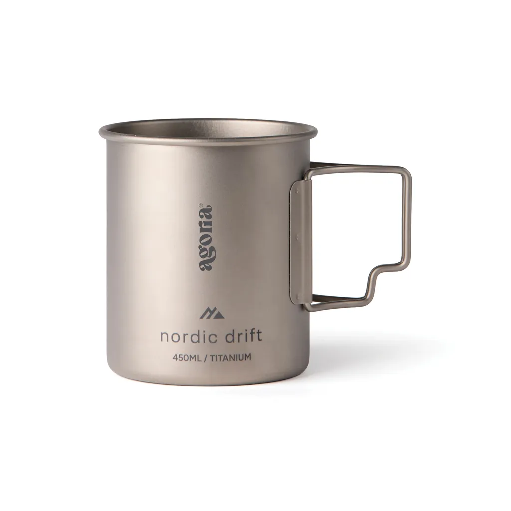 Nordic Drift Trail Ultraleichte Titan-Becher 450ml, silber – Bild 4