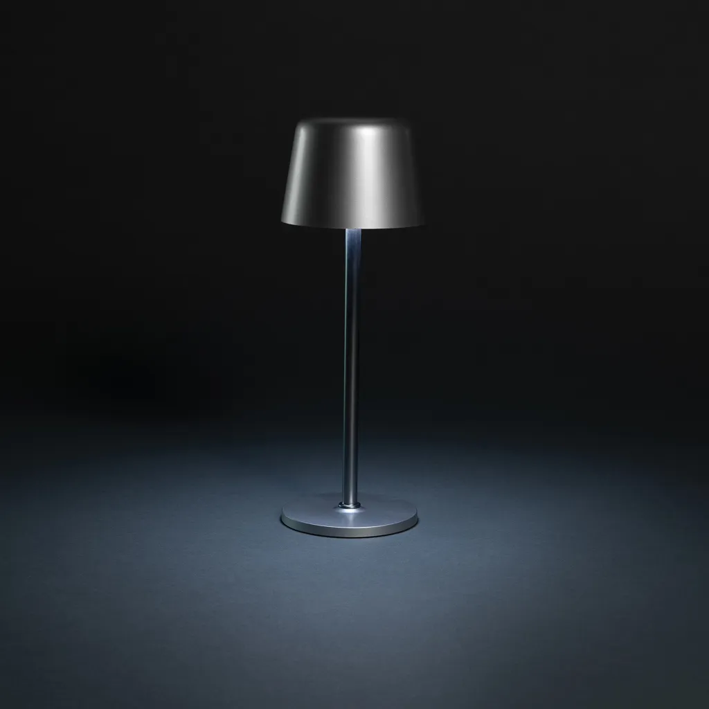 Zenic USB Tischleuchte aus RCS recyceltem Kunststoff, silber – Bild 6