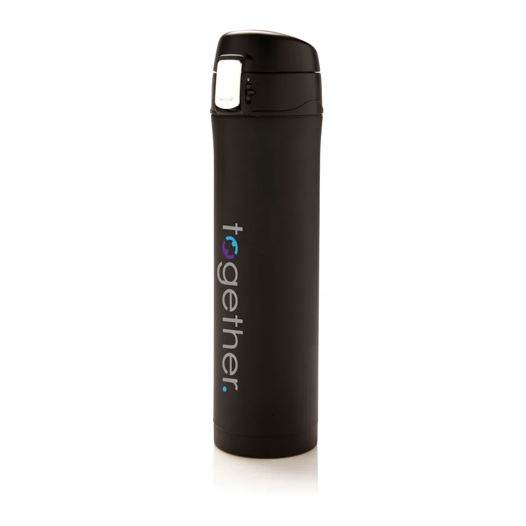 Easy Lock Vakuum-Flasche aus RCS recyceltem Stahl, schwarz – Bild 4