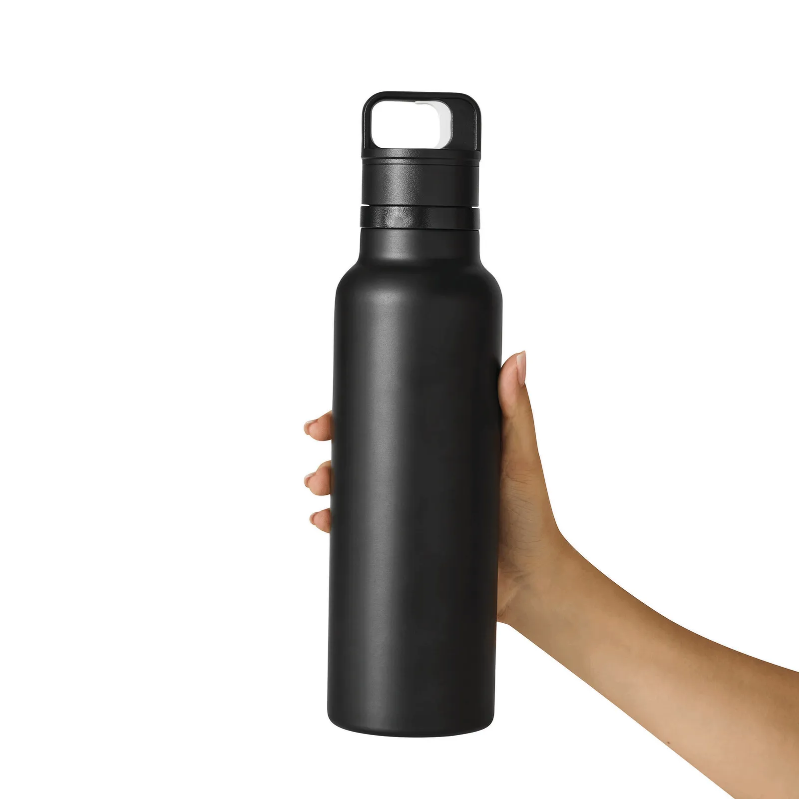 TRAVELCLICK - Vakuum-Isolierflasche schwarz, schwarz – Bild 8
