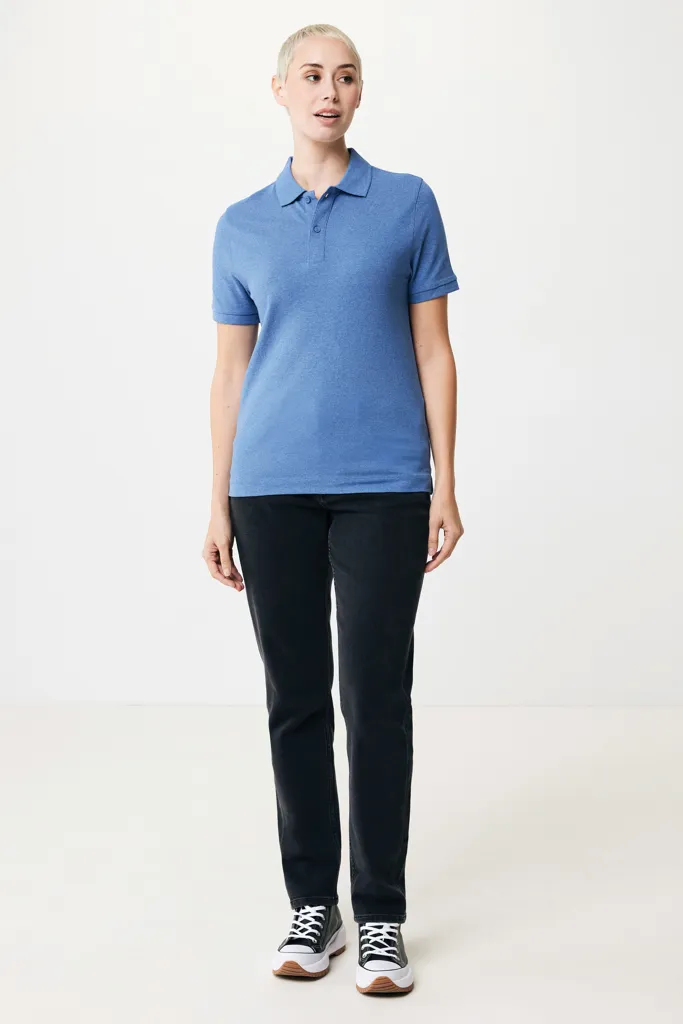 IQONIQ Yosemite Piqué-Poloshirt aus recycelter Baumwolle, heather blue – Bild 6