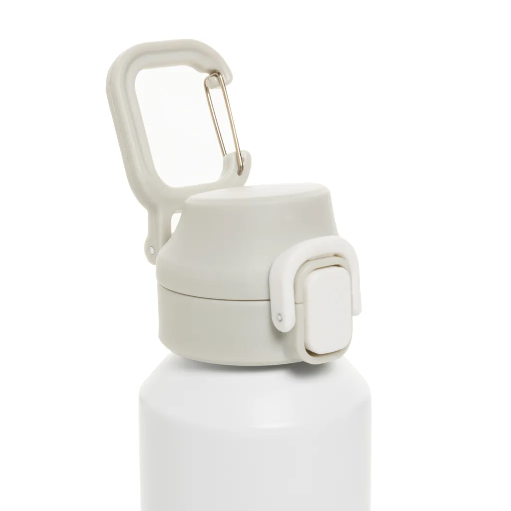 Via RCS Re-Steel Sportflasche mit Verschluss, 600ml, weiß – Bild 2