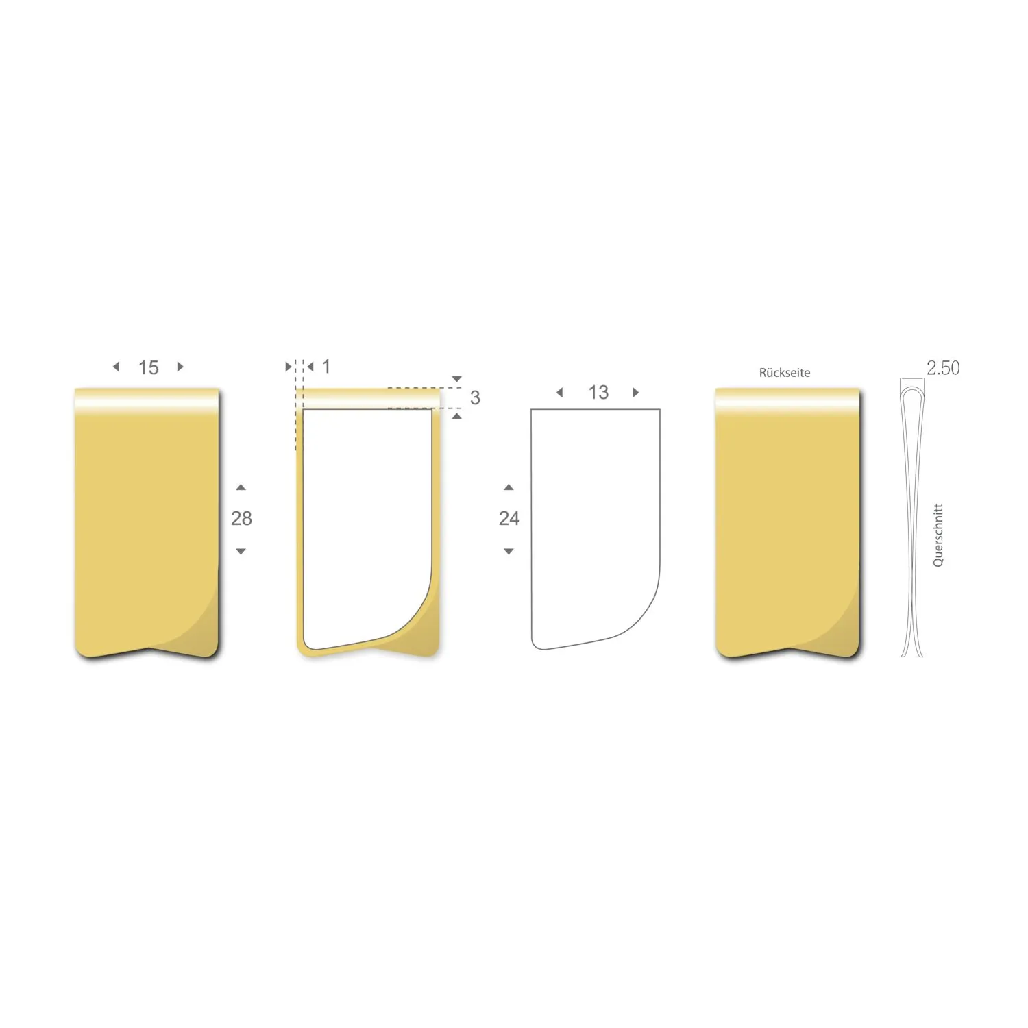 ROMINOX® Mehrweg-Büroklammer Prime Clip in Gold, idealer Mailingartikel für Dokumente, bis zu 12 Seiten Klemmkraft, silber – Bild 5
