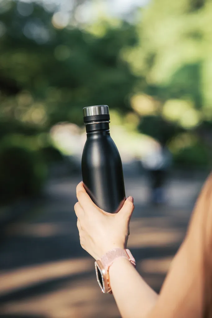 Deluxe Wasserflasche aus RCS recyceltem Stainless-Steel, schwarz – Bild 7