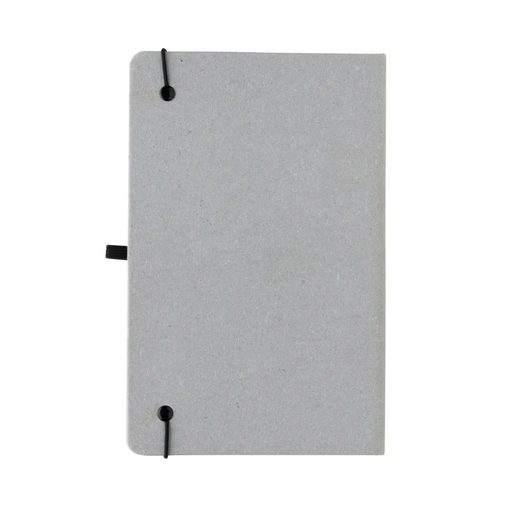 A5 Hardcover Notizbuch aus GRS recyceltem PU, Hellgrau – Bild 5