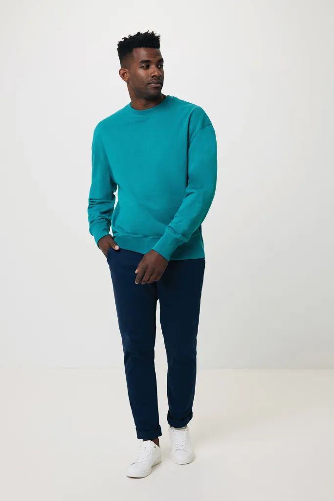 IQONIQ Kruger Relax-Rundhals-Sweater aus recycelt. Baumwolle, verdigris – Bild 4