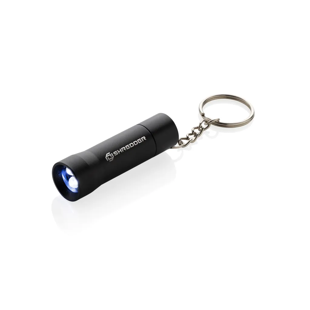Flash Schlüsselanhänger-Taschenlampe aus RCS rec. Aluminium, schwarz – Bild 4