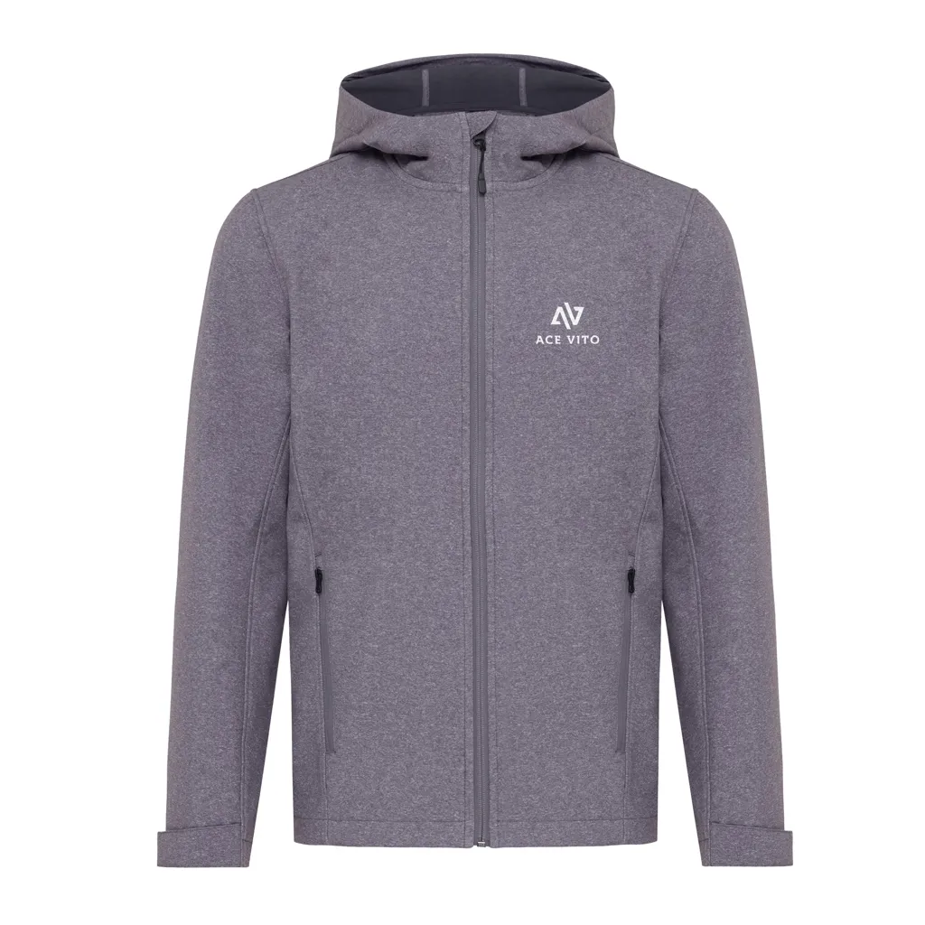 IQONIQ Makalu Herren Softshelljacke aus recyceltem Polyester, vulcano heather grey – Bild 3