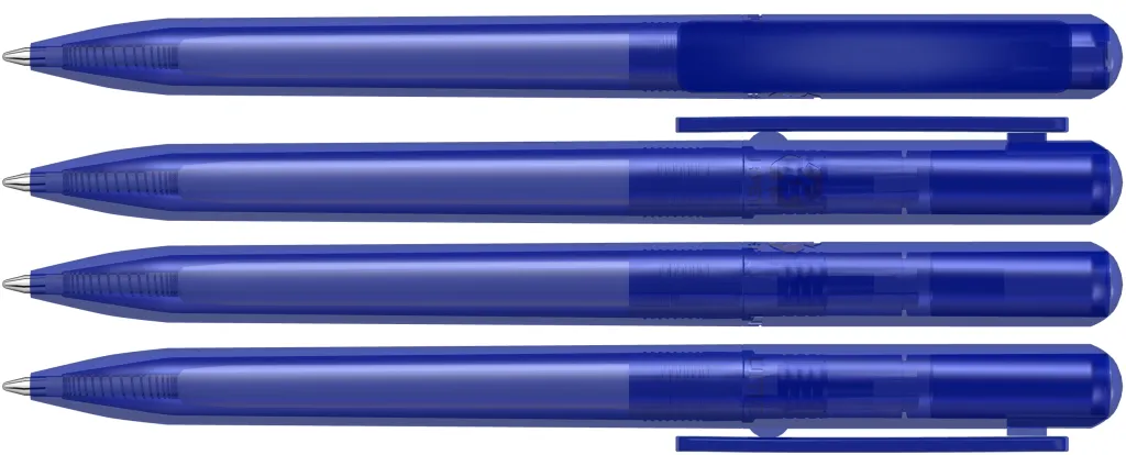 RECYCLED PET PEN CHANGE transparent Drehkugelschreiber blau, blau – Bild 2