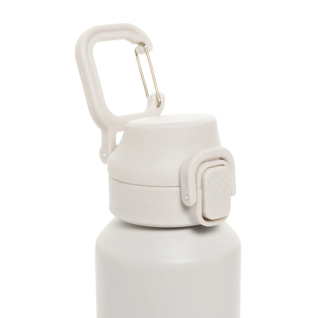 Via RCS Re-Steel Sportflasche mit Verschluss, 600ml, beige – Bild 2