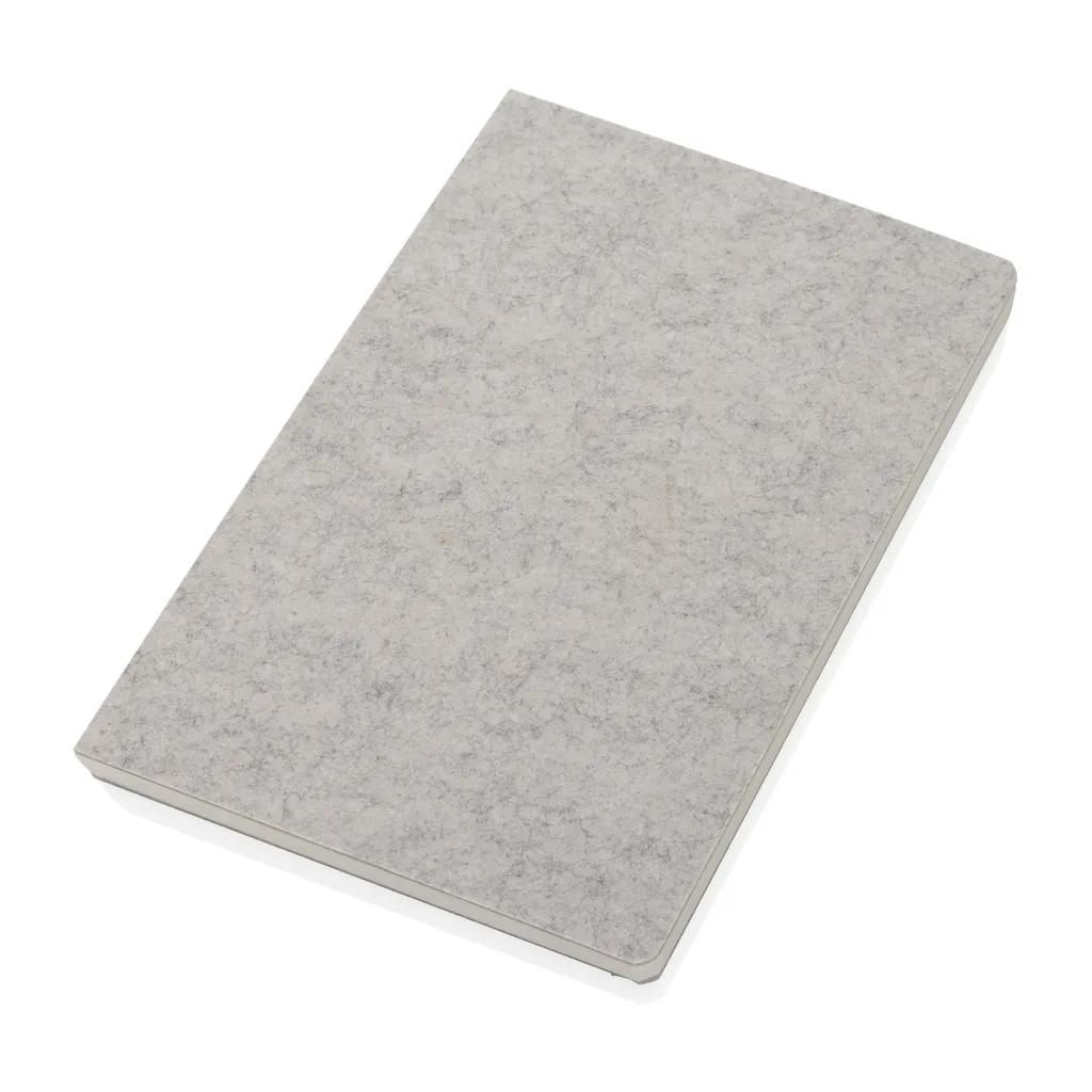 Phrase GRS-zertifiziertes A5-Notizbuch aus recyceltem Filz, grau – Bild 2