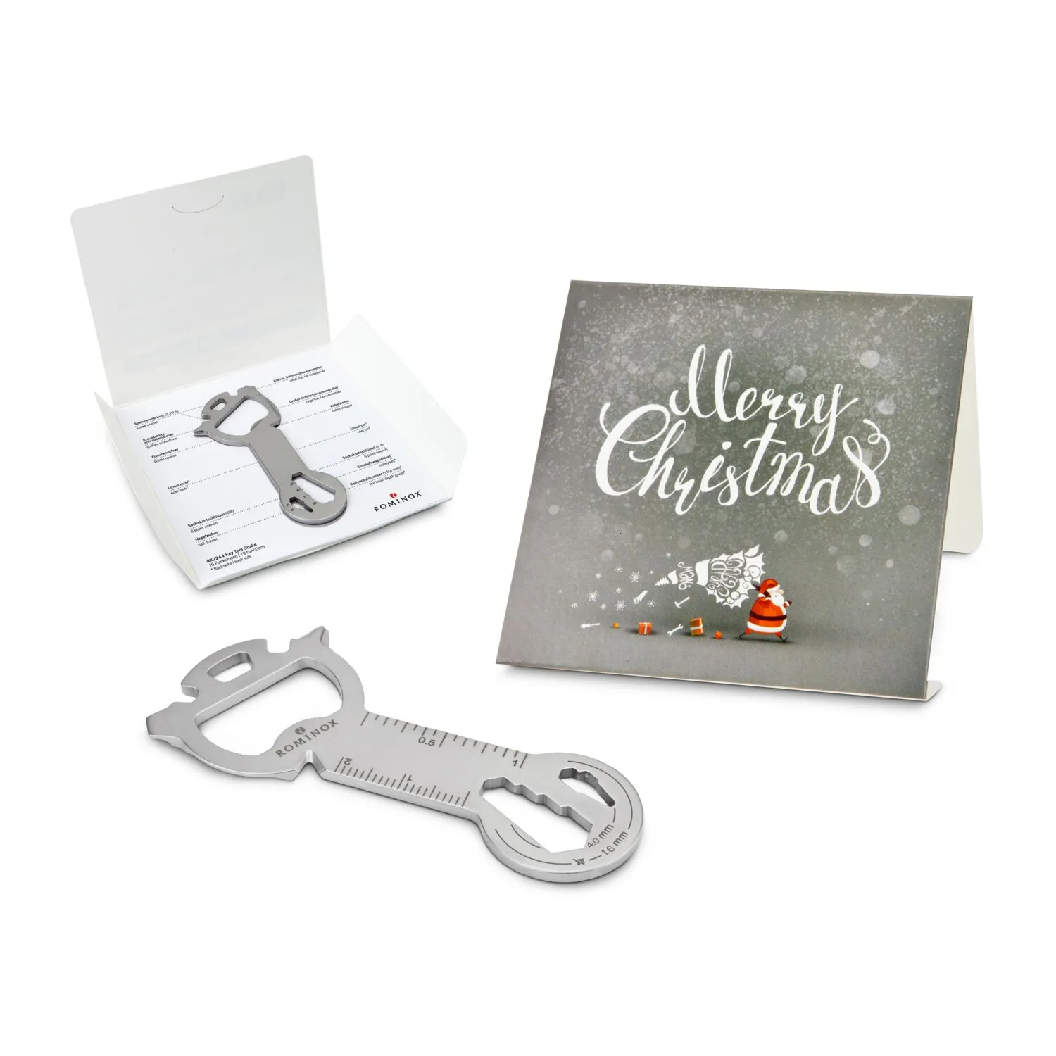 Geschenkartikel: ROMINOX® Key Tool / Multifunktionswerkzeug im Motiv-Mäppchen Merry Christmas