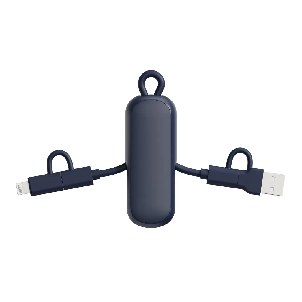 Urban Vitamin Dublin 100W 4-in-1-Kabel am Schlüsselanhänger, blau – Bild 3