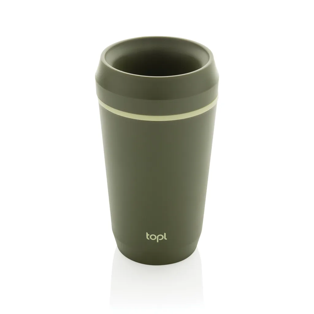 Topl-Becher aus rec. Kunststoff mit 360-Grad-Deckel 354ml, grün – Bild 2