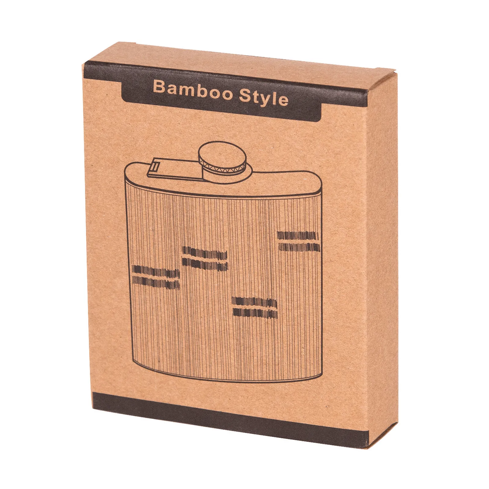 BAMBOO STYLE - Flachmann braun, silber, braun, silber – Bild 7