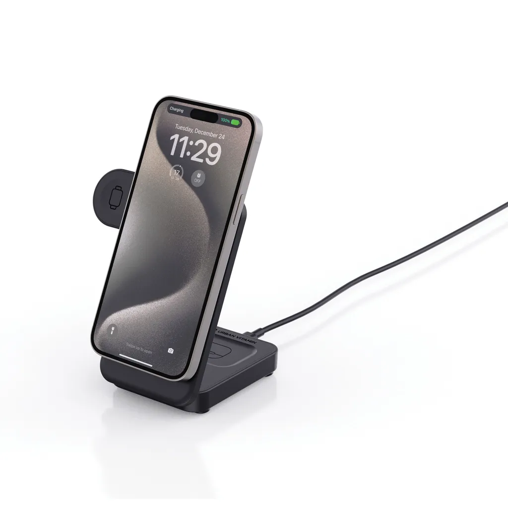 Urban Vitamin Arcadia 15W 3in1 Magnet-Charger aus RCS rABS, schwarz – Bild 7