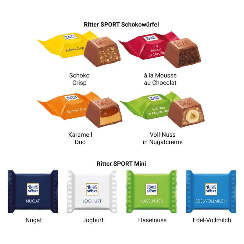 Adventskalender quadratisch, Blister kompostierbar, Ritter SPORT Schokowürfel – Bild 2