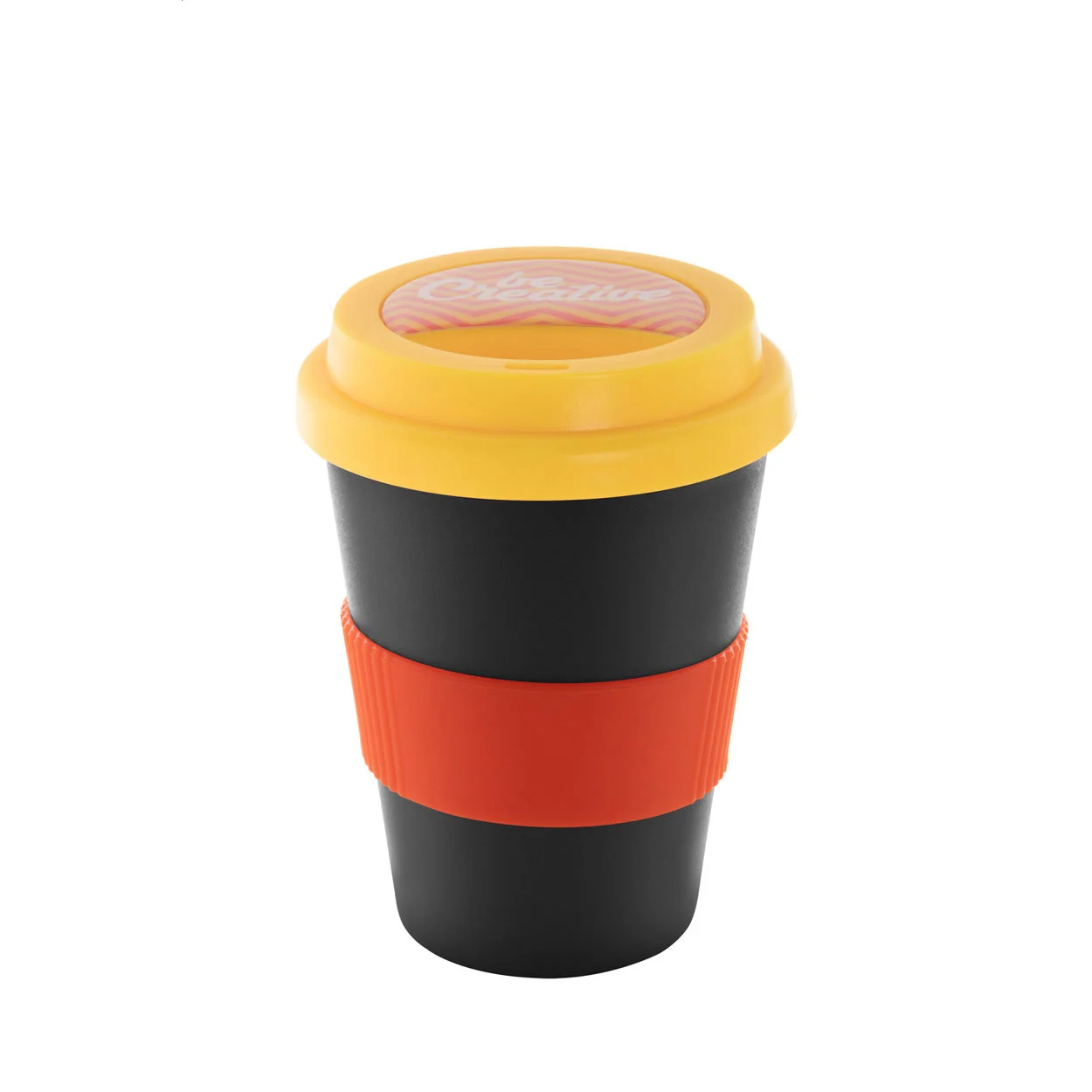Individualisierbarer Thermobecher CreaCup Mini, gelb – Bild 2