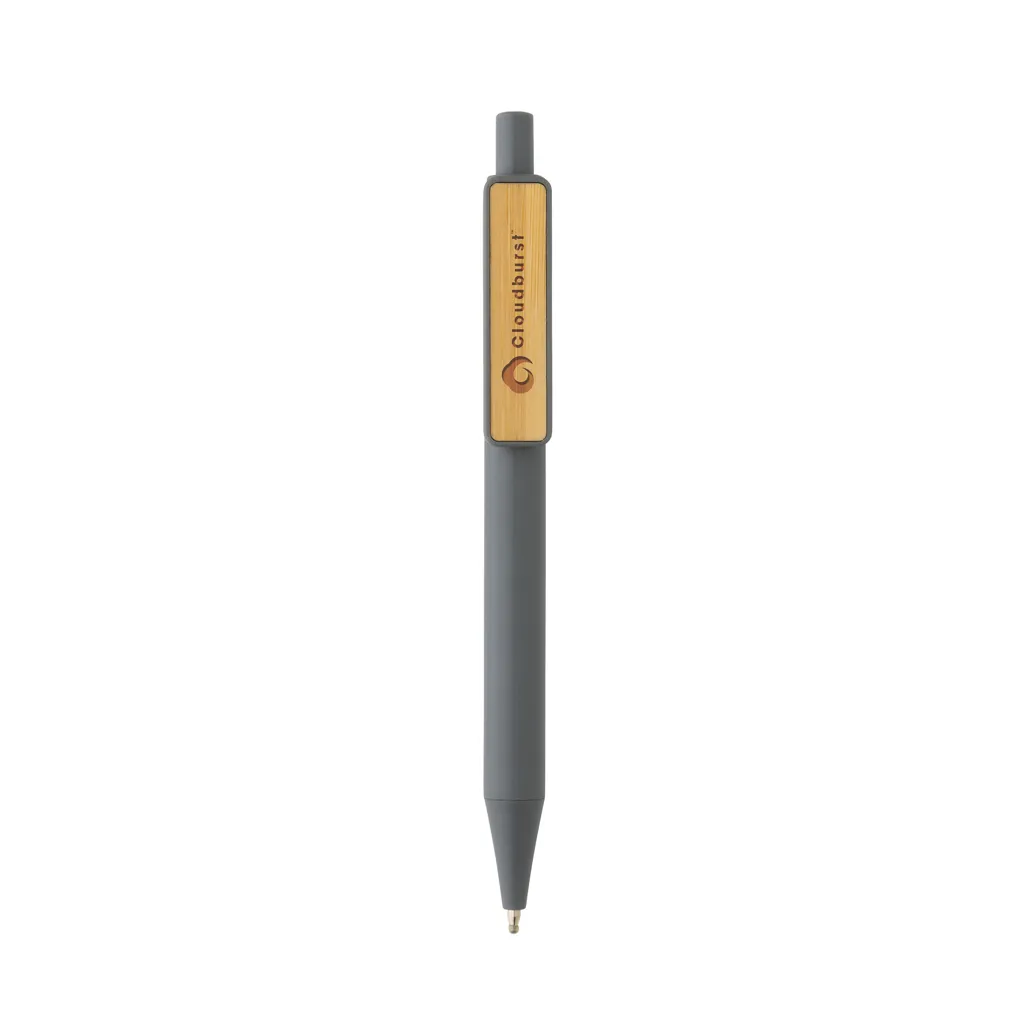 GRS rABS Stift mit Bambus-Clip, grau – Bild 4