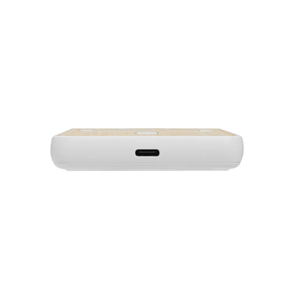 Zen 5000mAh 5W magnetische Bambus-Powerbank aus RCS rPlastik, weiß – Bild 7