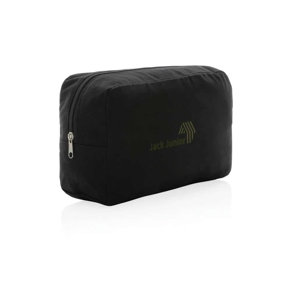 Impact Aware™ 285g/m² Kosmetiktasche aus ungefärbtem Canvas, schwarz – Bild 6
