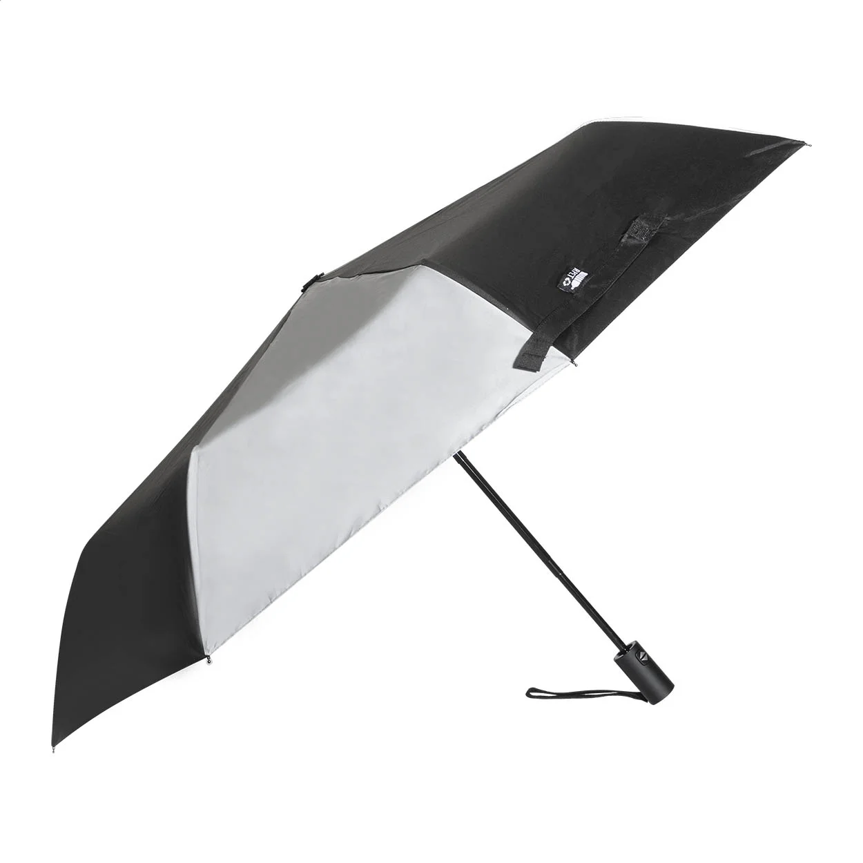 Reflektierender RPET-Regenschirm Radians Fold, schwarz – Bild 4