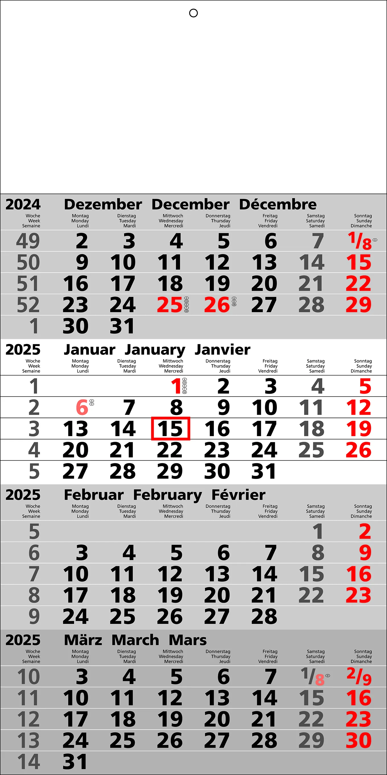 4−Monatsplaner UNO 2027
