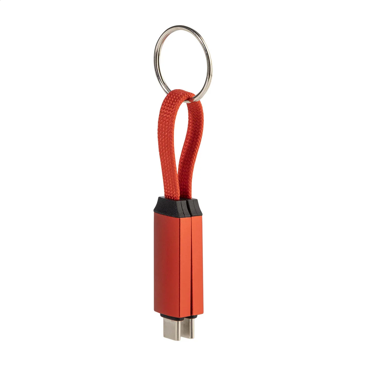 Schlüsselanhänger Keycab mit 60W USB-C-Kabel, rot – Bild 3