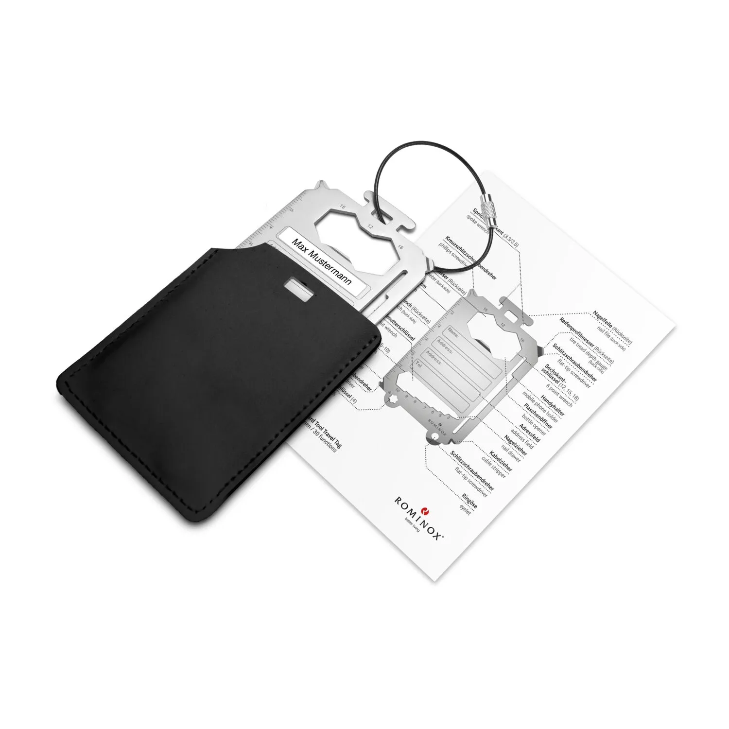 ROMINOX® Card Tool // Travel Tag - 30 Funktionen, silber – Bild 2