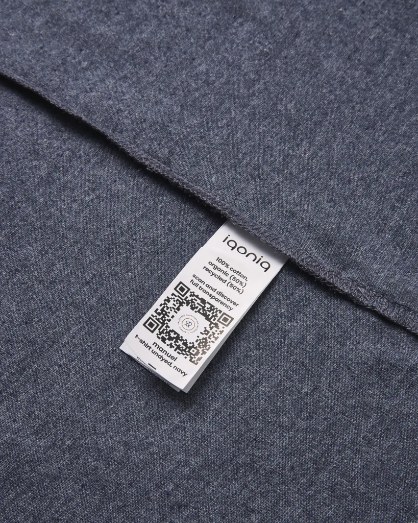 IQONIQ Manuel ungefärbtes T-Shirt aus recycelter Baumwolle, heather navy – Bild 4