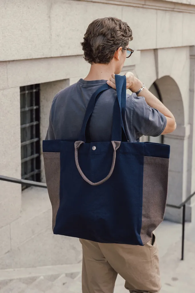BEAU AWARE™ Allround-Shopper aus rec. Canvas 400gr/m², navy blau – Bild 4