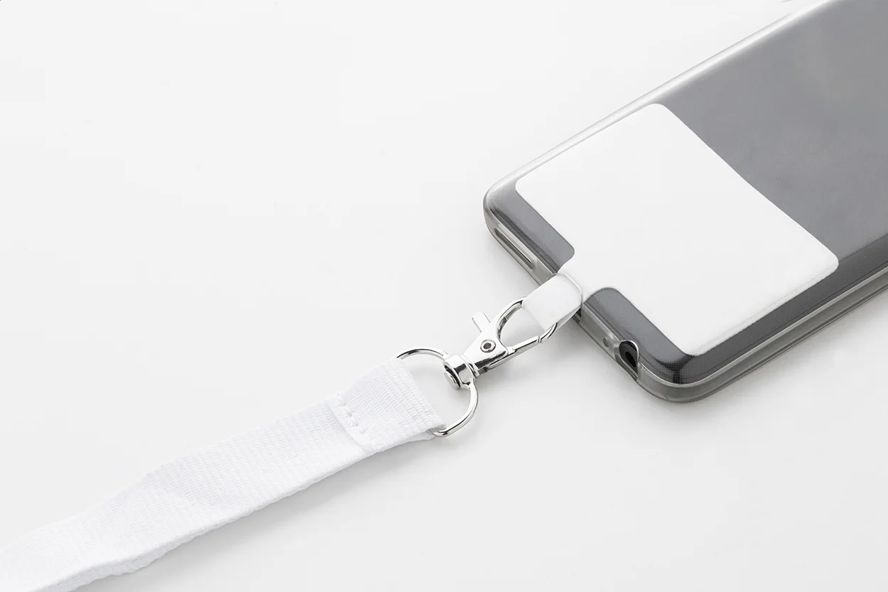 RPET-Handyhalter-Lanyard Revent Call, weiß – Bild 4