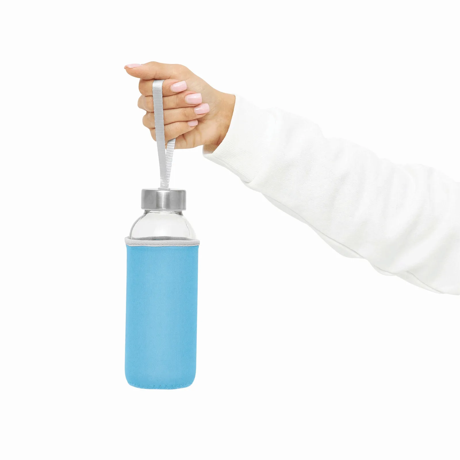 TAKE WELL - Glas-Flasche, himmelblau, transparent – Bild 7