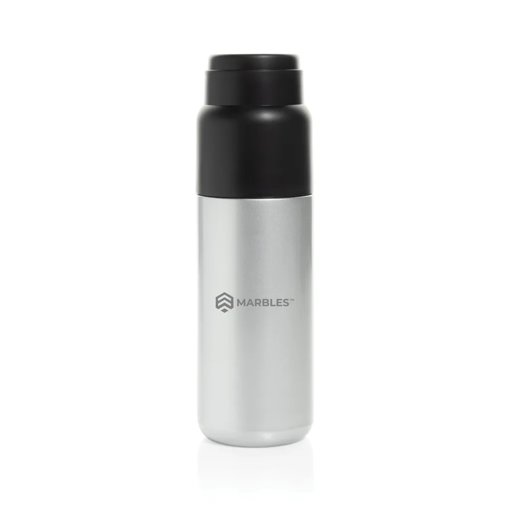 Thermocup RCS – recycelte Thermosflasche mit Becher, 500ml, silber – Bild 5